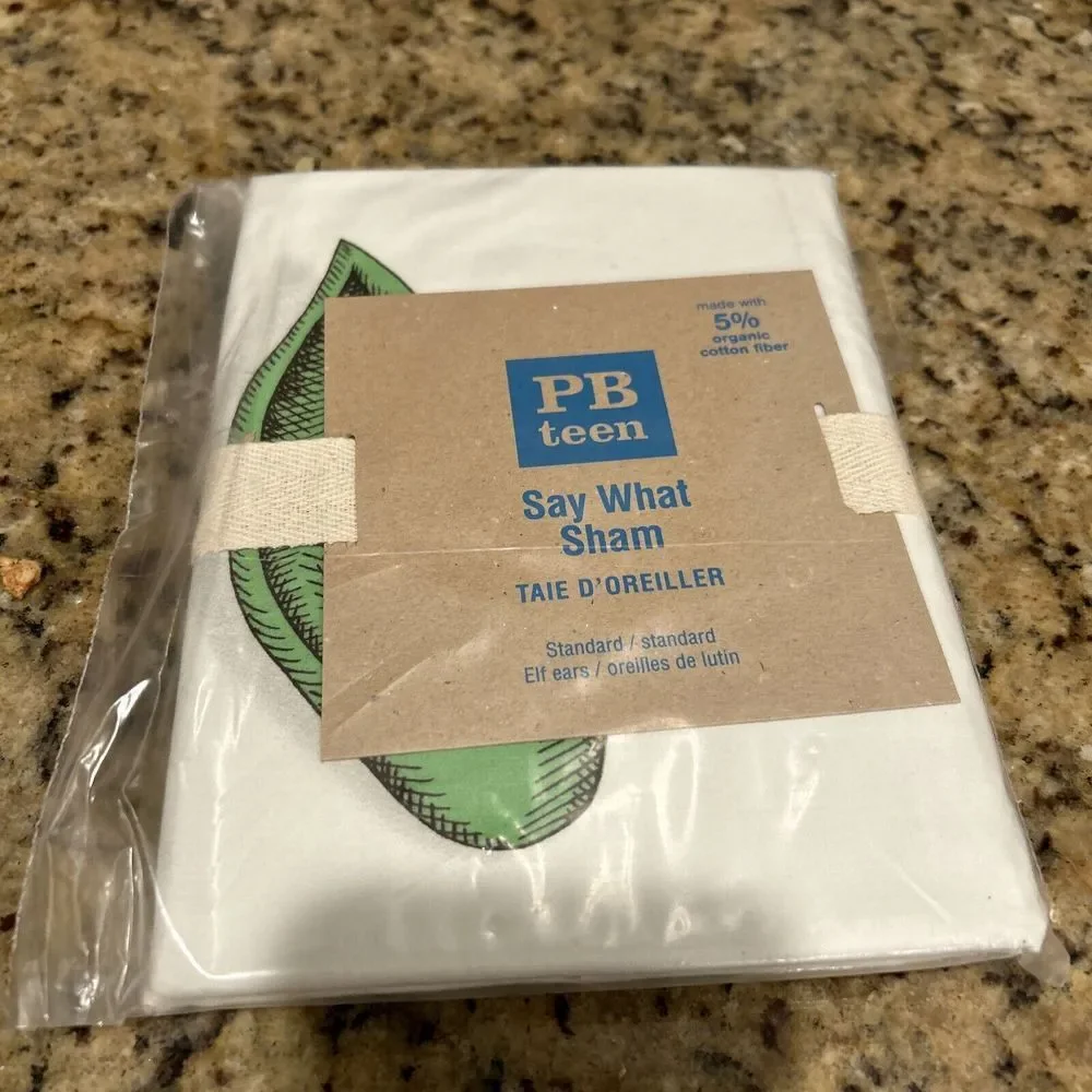 Pottery Barn Teen Say What Sham Elf Ears Standard Sham CHRISTMAS-NEW